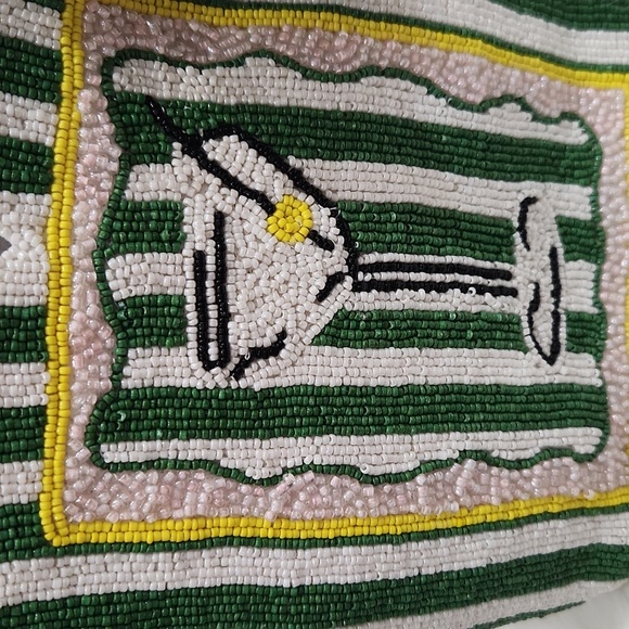 🔹️Made In india Viral Beaded Martini Green Striped Beaded Hancrafted Bag - Picture 2 of 10